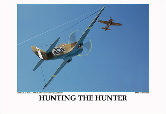 "Hunting the Hunter" Tuskegee Airmen P-40 Print by Jerry Taliaferro